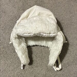 White winter ushanka hat